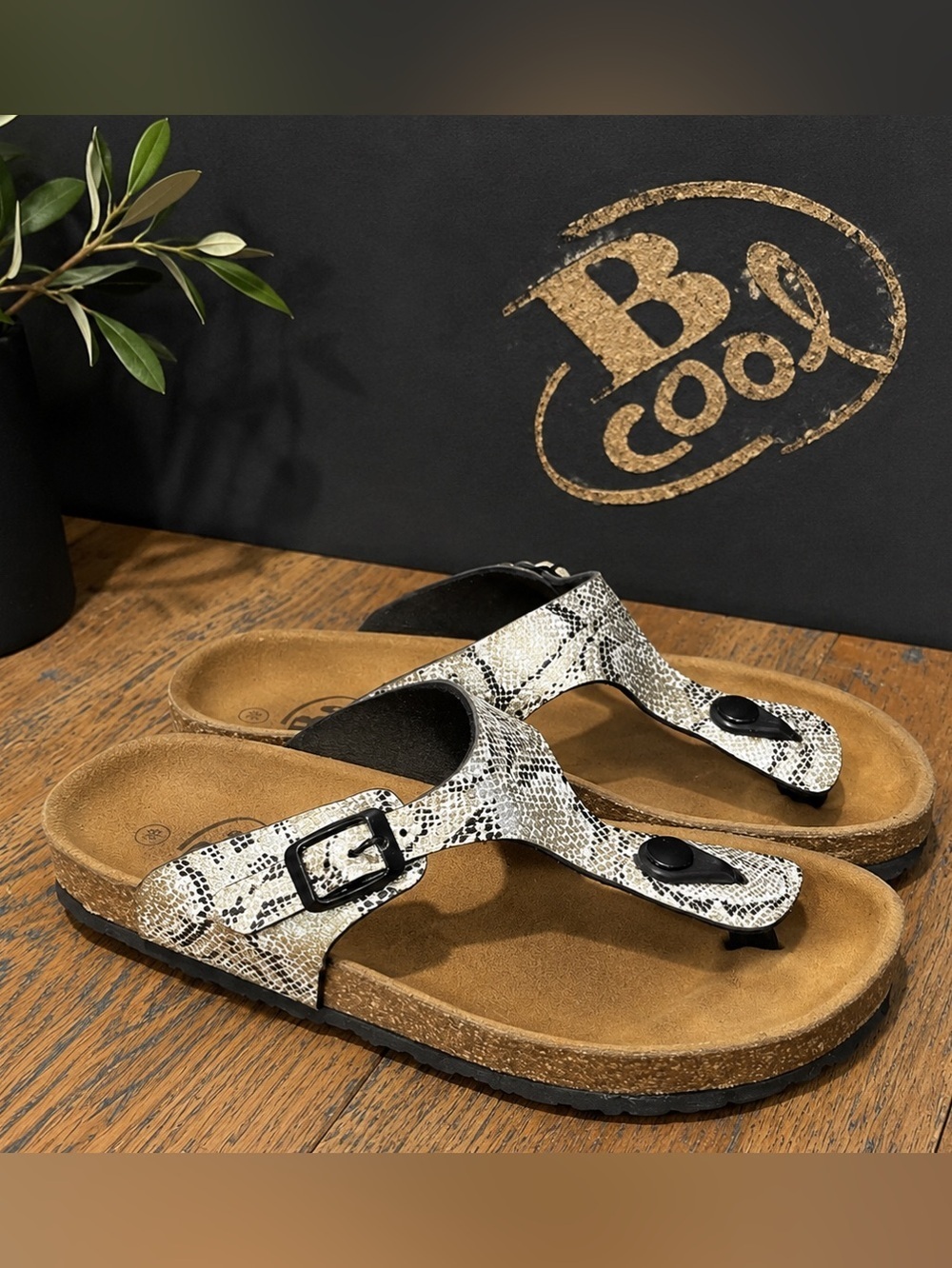 B Cool Snakeskin Sandals – Size 38Y .
